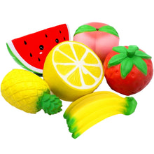 Load image into Gallery viewer, Avocado Squishy Fruit Package Peach Watermelon Banana Cake Squishies Slow Rising Scented Squeeze Toy Educational Toys For Baby