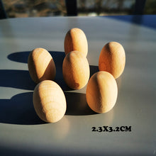 Load image into Gallery viewer, 6pcs Handmade Painting Beech Wooden Dolls Loose Parts /DIY Painting Wood Honeycomb Mushrooms Eggs Droplets Coins Creative Toy