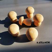 Load image into Gallery viewer, 6pcs Handmade Painting Beech Wooden Dolls Loose Parts /DIY Painting Wood Honeycomb Mushrooms Eggs Droplets Coins Creative Toy