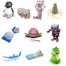 Load image into Gallery viewer, DIY Paper Scrapbook Decoration Paper Haruki Nakamura Paper Toys Animal Origami Kirigami Folding Discover Adorable toys
