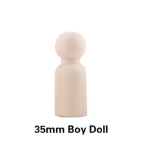 Load image into Gallery viewer, 10pc 35mm-65mm Wooden Doll DIY Handmade Wood Peg Doll DIY Wooden Blank Unfinished For Kid Mini Doll Baby Products Gifts Toy
