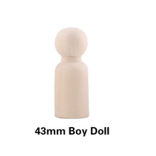 Load image into Gallery viewer, 10pc 35mm-65mm Wooden Doll DIY Handmade Wood Peg Doll DIY Wooden Blank Unfinished For Kid Mini Doll Baby Products Gifts Toy
