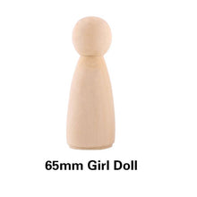 Load image into Gallery viewer, 10pc 35mm-65mm Wooden Doll DIY Handmade Wood Peg Doll DIY Wooden Blank Unfinished For Kid Mini Doll Baby Products Gifts Toy

